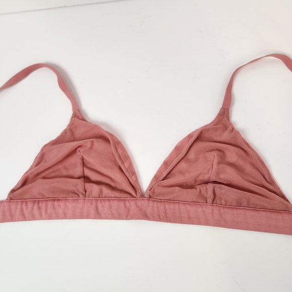 MeUndies Feel Free Triangle Bra Wireless Bralette Pink Wire Free Lingerie - Picture 4 of 5